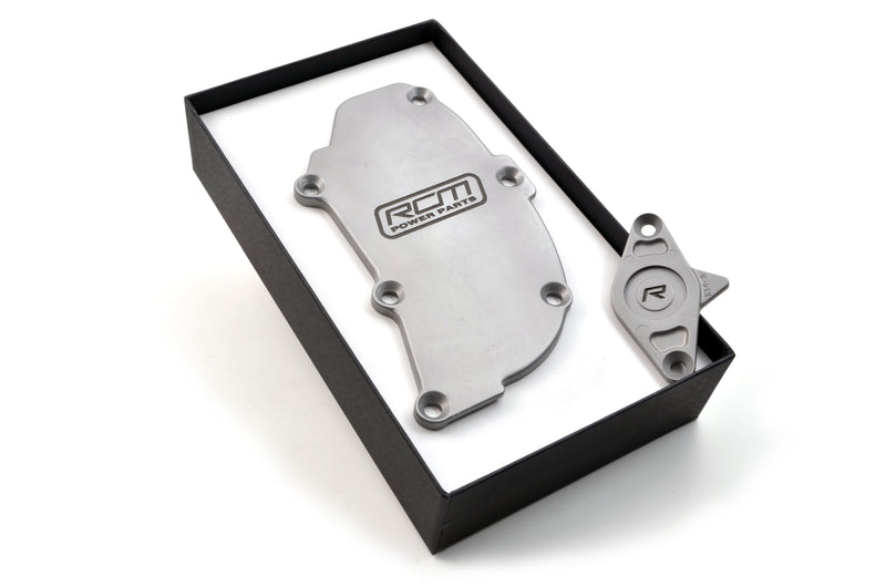 Separation Cover RCM 2 Piece Silver Billet Gudgeon Pin & Oil Separator Cover Kit